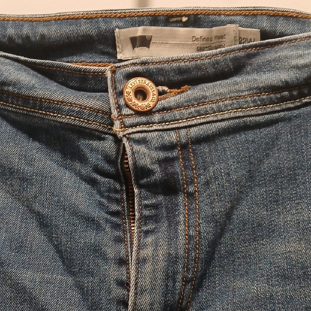 Levi's Defined Waist 580 Straight Leg Denim Blue Jeans Size 22W - Picture 6 of 9